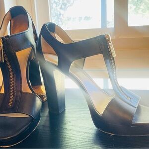MICHAEL KORS Leather T-strap platform heels